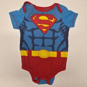 DC Comics Superman Baby Bodysuit Infant 3 6 Months Costume Muscle Print Snaps